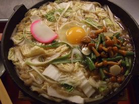 山菜鍋焼きうどん